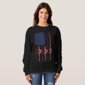 Sweatshirt American Flag Fishing Rod For Fishing Lovers (Devant entier)