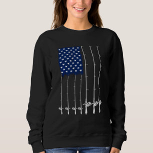 Sweatshirt American Flag Fishing Vintage Usa Bass Fishman