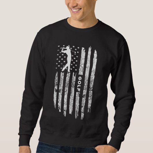 Sweatshirt American Flag Golf Vêtements Golfer Vintage Golf (Devant)