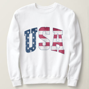 Sweatshirt American Flag Graphic - Womens USA Patriotic Gear