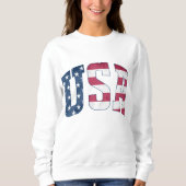Sweatshirt American Flag Graphic - Womens USA Patriotic Gear (Devant)