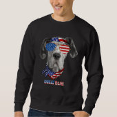 Sweatshirt American Flag  Great Dane Dog (Devant)