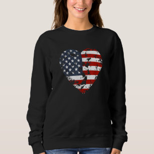 Sweatshirt American Flag Heart 4 juillet Usa Patriotic 1