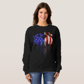 Sweatshirt American Flag Heart Red White Hors And Blue 4th (Devant entier)