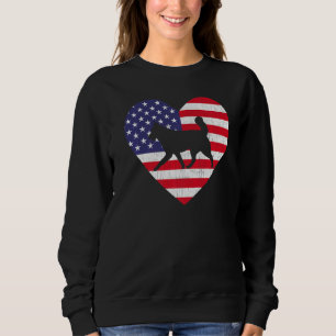 Sweatshirt American Flag Heart Siberian Husky Dog 4 juillet