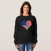 Sweatshirt American Flag Heart with Ancre Lakelife Lake Life (Devant entier)