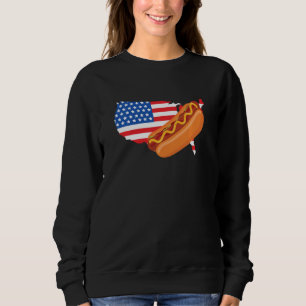 Sweatshirt American Flag Hot Dog National Mustard Day