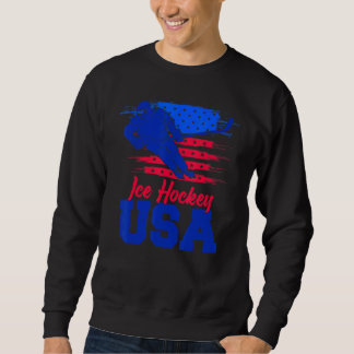 Sweatshirt American Flag Ice Hockey Apparel USA Flag Support