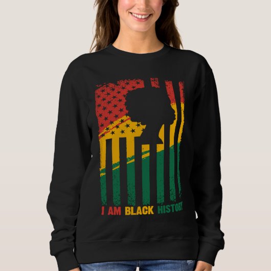Sweatshirt American Flag I'm Black History Month for Men Wome (Devant)