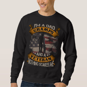 Sweatshirt American Flag Je suis papa Gramps et vétéran 4th O