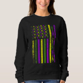 Sweatshirt American Flag Mardi Gras T Shirt Mardi Gras Crawfi (Devant)