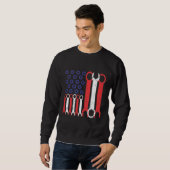 Sweatshirt American Flag Mechanic Tools USA Love Craftsman (Devant entier)