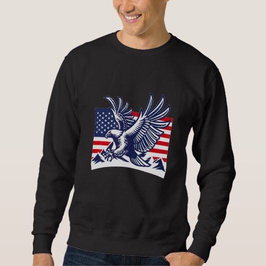Sweatshirt American Flag Memorial Day 4 du 4 juillet (Devant)