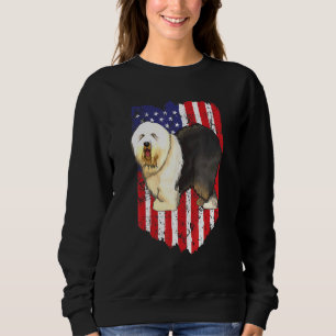 Sweatshirt American Flag Old English Sheepdog 4 juillet États