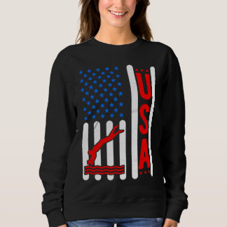 Sweatshirt American Flag Patriotic USA Men Women Swimming Fre