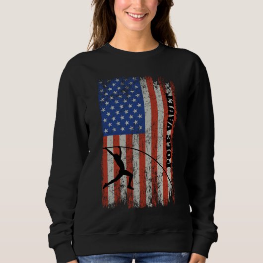 Sweatshirt American Flag Pole Vault - Pole de look en détress (Devant)