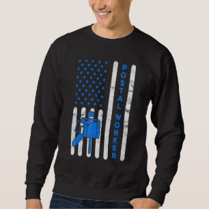 Sweatshirt American Flag Postal Worker Livraison Poste de cou