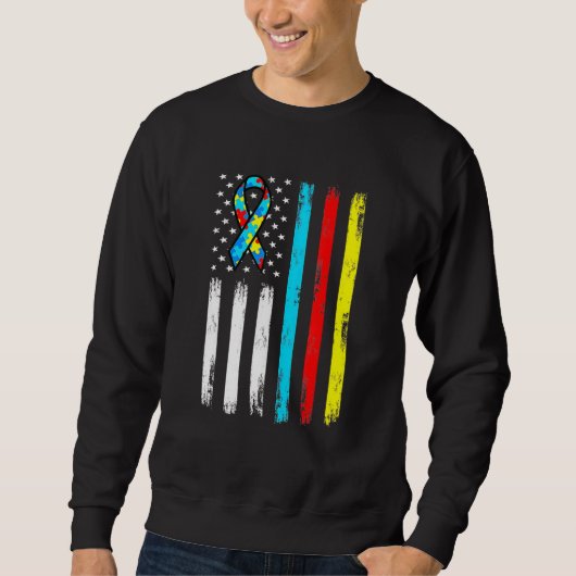 Sweatshirt American Flag Puzzle Pièce Ruban Cool Autisme Awar (Devant)