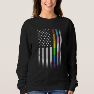 Sweatshirt American Flag Rainbow Homexion Rights LGBTQ Bise