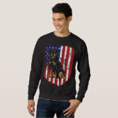 Sweatshirt American Flag Rottweiler 4th Of July USA (Devant entier)