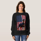 Sweatshirt American Flag Rottweiler Dog Lover Funny 4th of Ju (Devant entier)