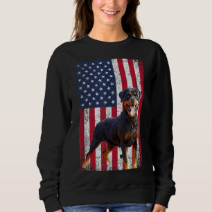 Sweatshirt American Flag Rottweiler Dog Lover Funny 4th of Ju