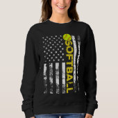 Sweatshirt American Flag Softball Team Cadeau (Devant)