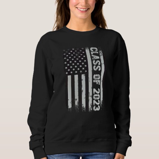 Sweatshirt American Flag USA Graduation Cass of 2023 Senior 2 (Devant)
