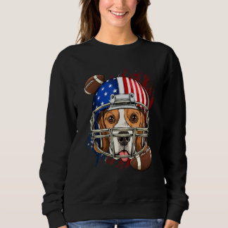 Sweatshirt American Football Player English Beagle Dog Face P