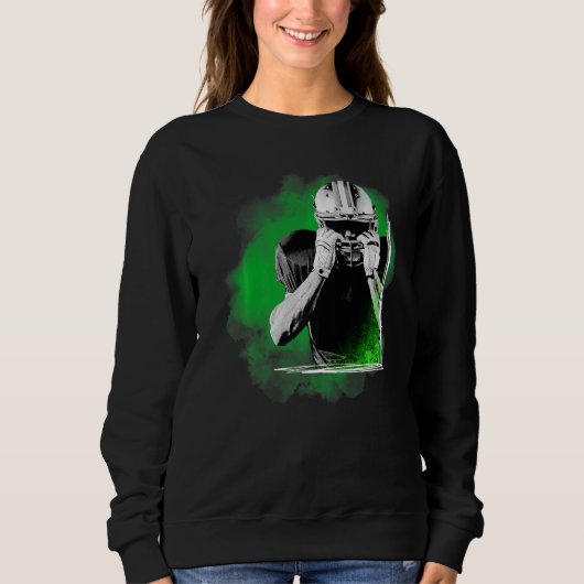 Sweatshirt American Football Sports Green Player  (Devant)