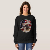 Sweatshirt American Frenchie Dog  USA Flag (Devant entier)