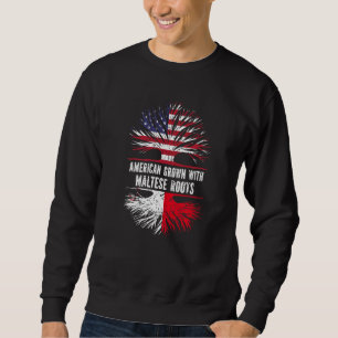 Sweatshirt American Grosse Avec Des Racines Maltaises Drapeau