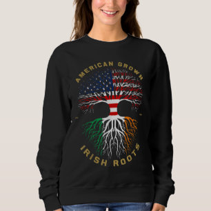 Sweatshirt American Grosse Avec Irlandais Roots Tree USA Drap