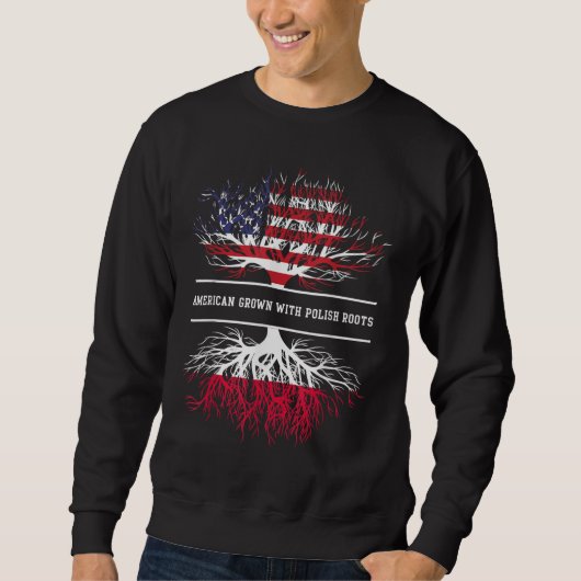 Sweatshirt American Grosse Avec Racines Polonaises Pologne Po (Devant)