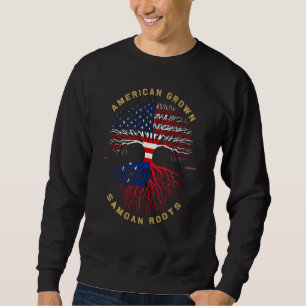 Sweatshirt American Grosse Avec Samoan Roots Tree Usa Drapeau