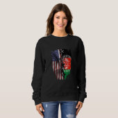 Sweatshirt American Grown Afghan Roots USA Afghanistan Flag (Devant entier)