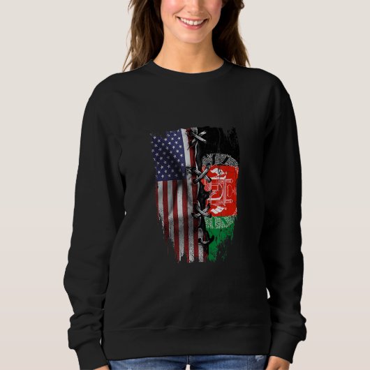 Sweatshirt American Grown Afghan Roots USA Afghanistan Flag (Devant)