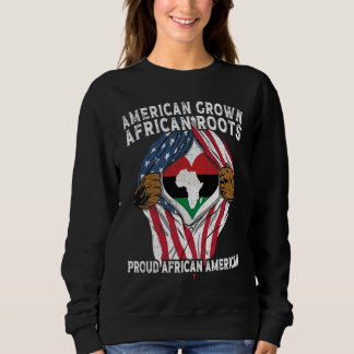 Sweatshirt American Grown African Roots USA African Flag Patr