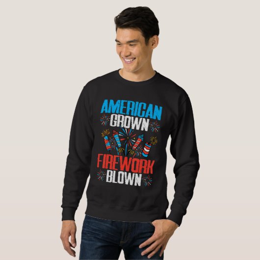 Sweatshirt American Grown Firework Blown 4th of July Firework (Devant entier)