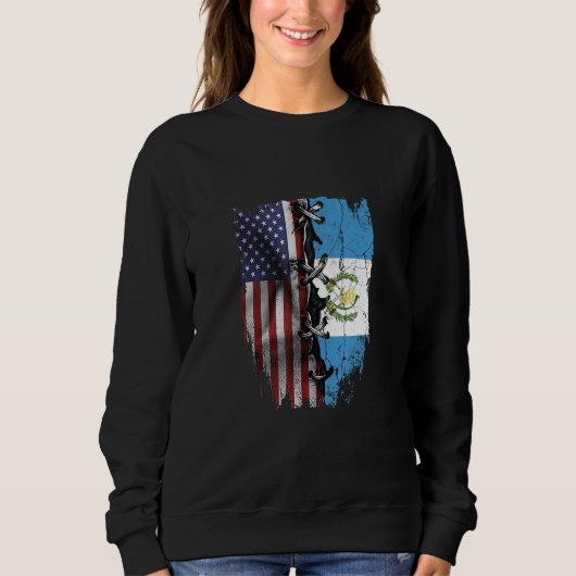 Sweatshirt American Grown Guatemalan Roots USA Guatemala Flag (Devant)