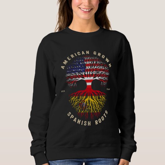 Sweatshirt American Grown With Spanish Roots C'est mon Spa (Devant)