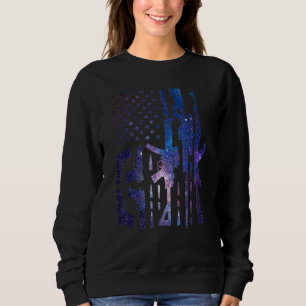 Sweatshirt American Gun Drapeau Main Gun Rifle Sniper Bullets