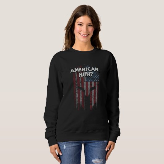 Sweatshirt American Huh Independence 4th of July Freedom Four (Devant entier)