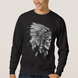 Sweatshirt American Motorcycle Skull Amérindien Eagle Chie