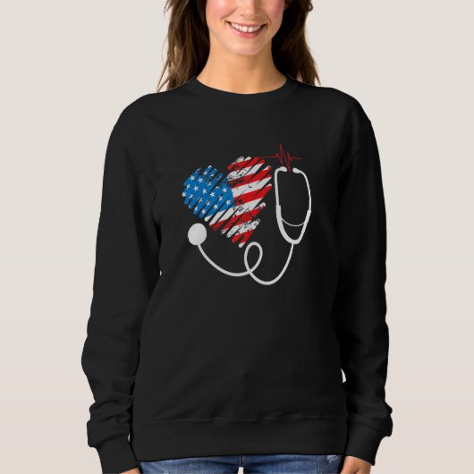 Sweatshirt American Patriot Nursing Patriotic Usa Nursing Ste (Devant)