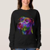 Sweatshirt American Pitbull Terrier Pop Portrait d'art pour c (Devant)