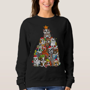 Sweatshirt American Pits Bully Chien race Noël Arbre de Noël