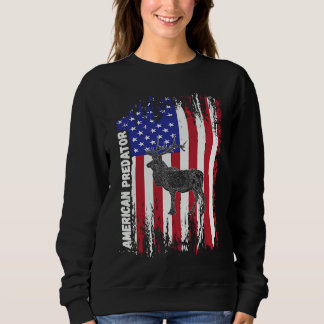 Sweatshirt American Predator Patriotic American Flag ELK Hunt