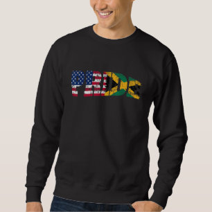 Sweatshirt American Raised Jamaican Roots USA Jamaïque Pride