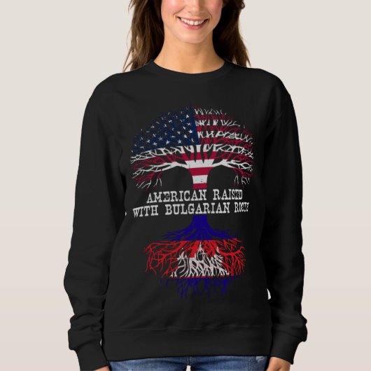 Sweatshirt American Raised with Cambodian Roots Cambodia (Devant)